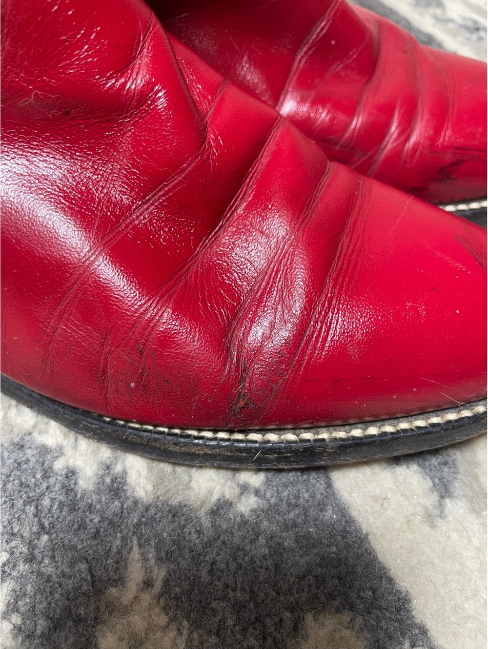 Women’s Justin vintage red round toe western roper size 6.5 B - Picture 3 of 9